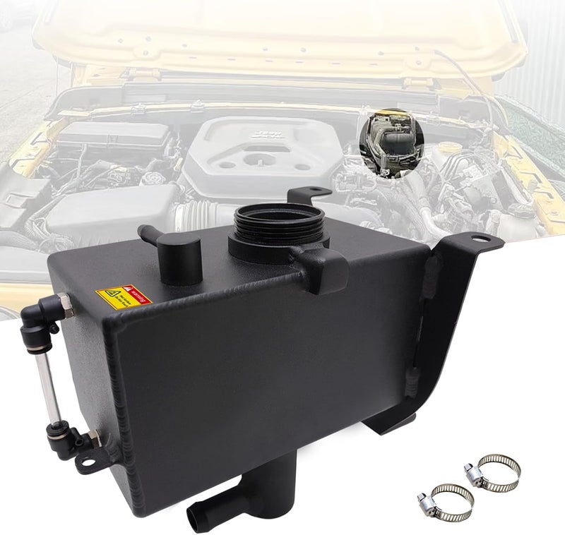 KOKSHELY Aluminum Coolant Reservoir Tank with Bracket & Sight Glass For Jeep Wrangler JL JLU 2018–2025 2.0L 3.6L & Gladiator JT 2020–2025 | JL Coolant Reservoir Wrangler JL Coolant Reservoir Jeep JL - Image 1